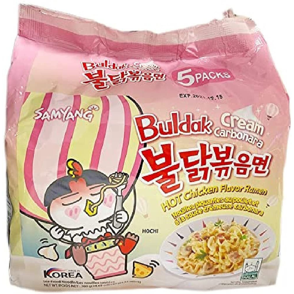 NOTTACIA Samyang Buldak Cream Carbonara Hot Chicken Flavor Ramen Pack Of 5, 700G