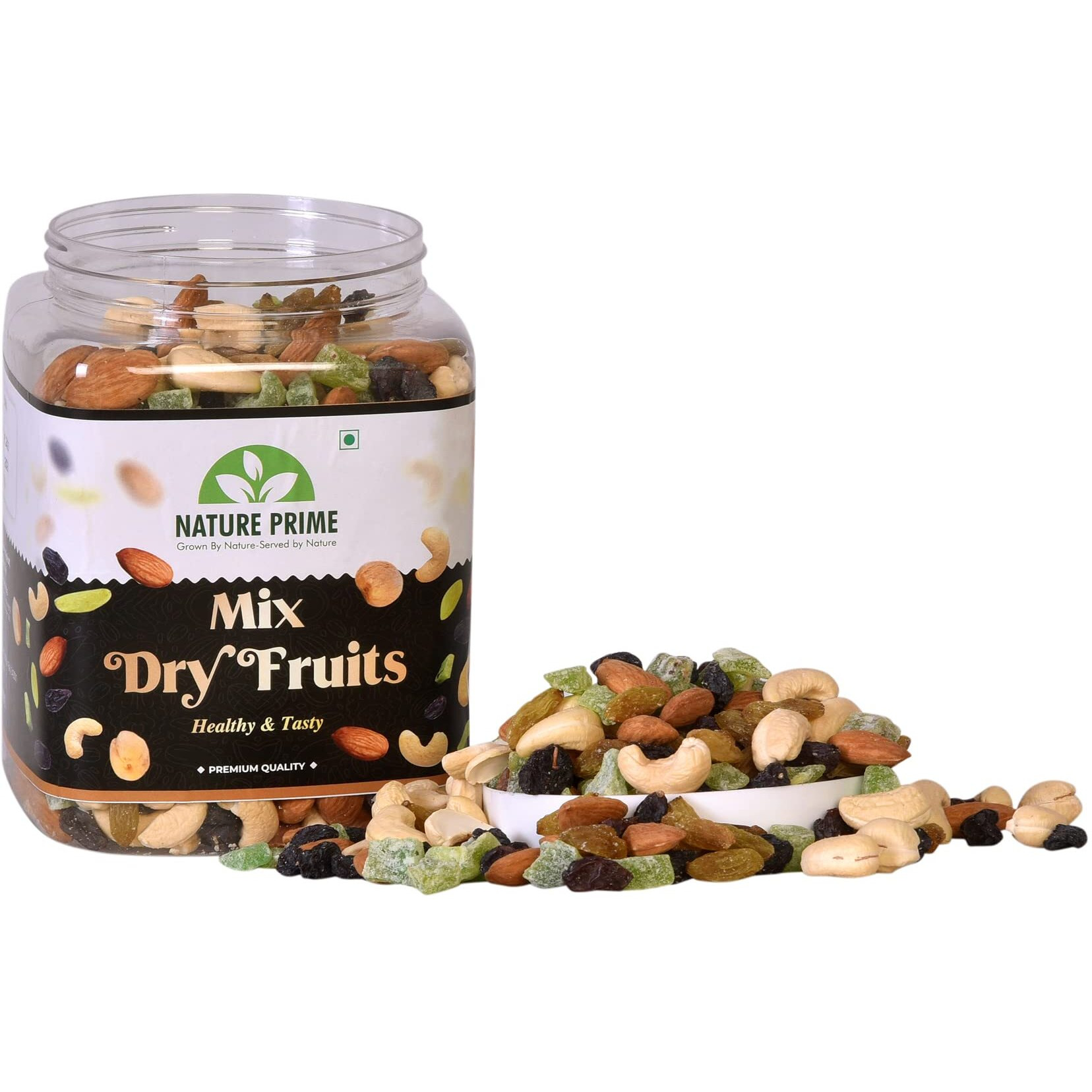 Nature Prime Premium Mix Dry Fruits and Nuts with Almonds| Cashew| Kishmish | Apricot | Black Raisins | kiwi | Dry Fruits, Seeds & Nuts - 900 gm