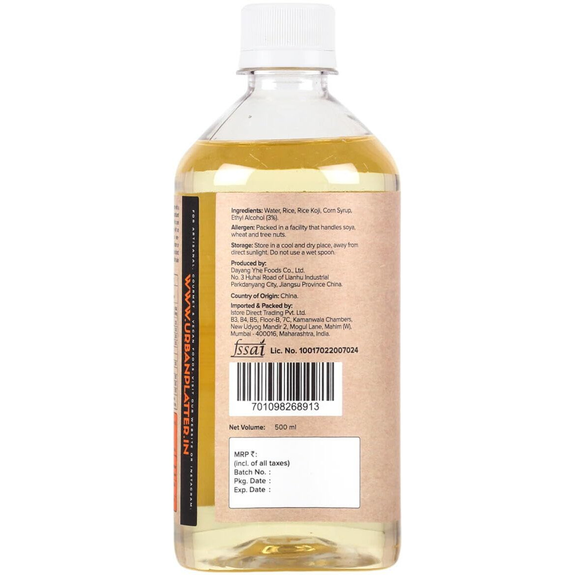 Urban Platter Japanese Hon Mirin Cooking Seasoning, 500 ML [Traditionally Brewed, Sweet Rice Hon Mirin, Perfect for Soups & Stews]