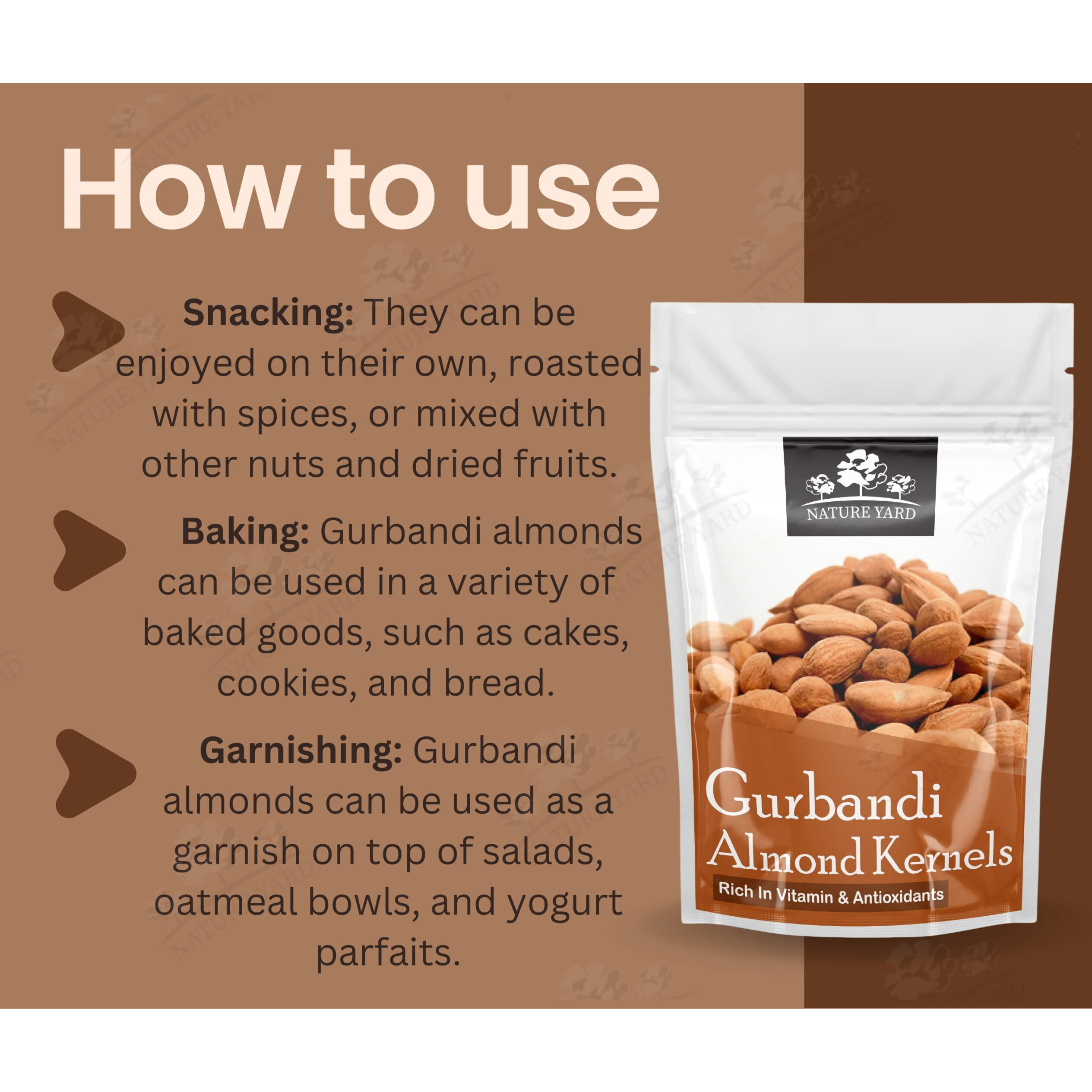 NATURE YARD Orignal Afghan Gurbandi Almond/Badam Giri Rich In Oil - 100% Pure & Natural - 500Gm, Dry Fruit