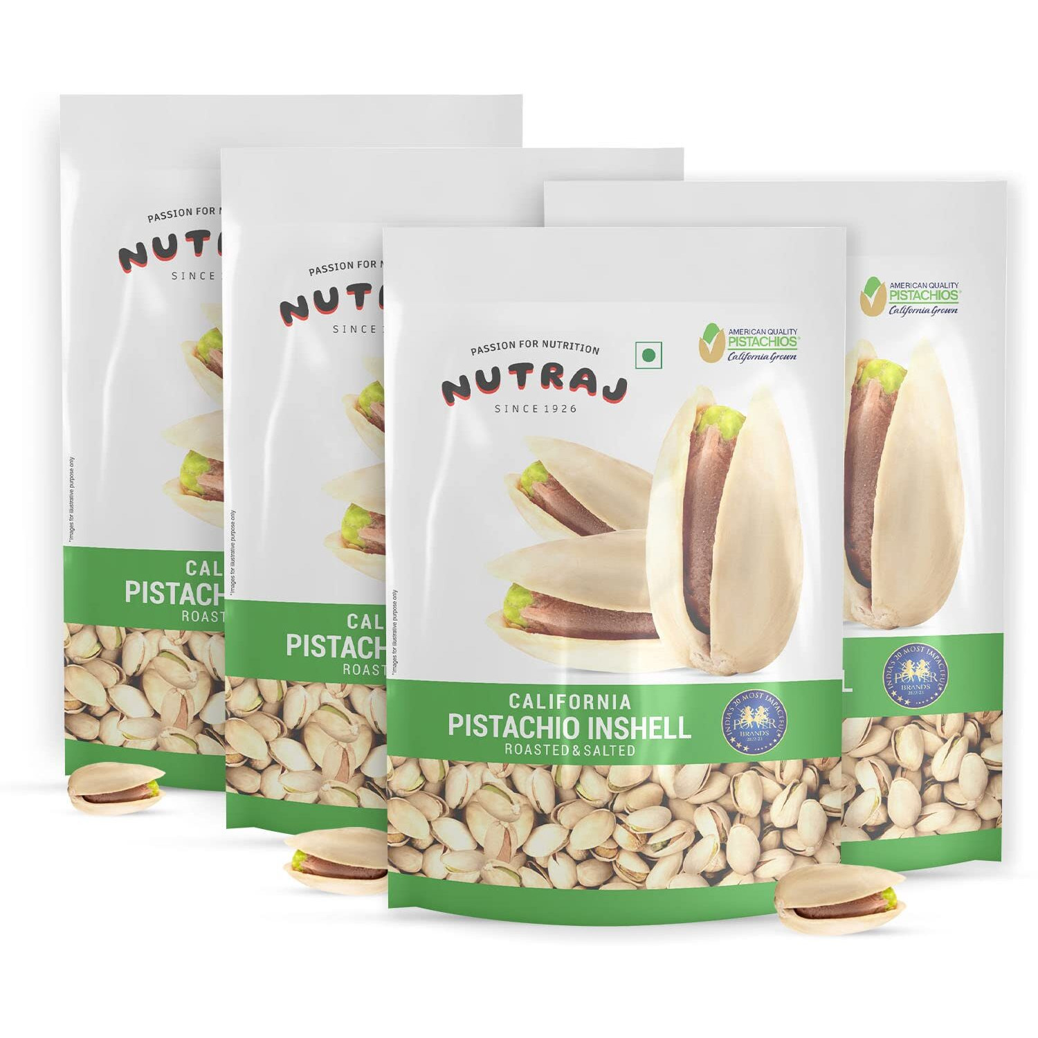 Nutraj California Roasted & Salted Inshell Pistachios 800g (200g x 4) | Salted Pista | Crunchy & Healthy | Healthy Snacks | Dry Fruits & Nuts | Rich in Vitamin & Minerals | Withshell Pistachio