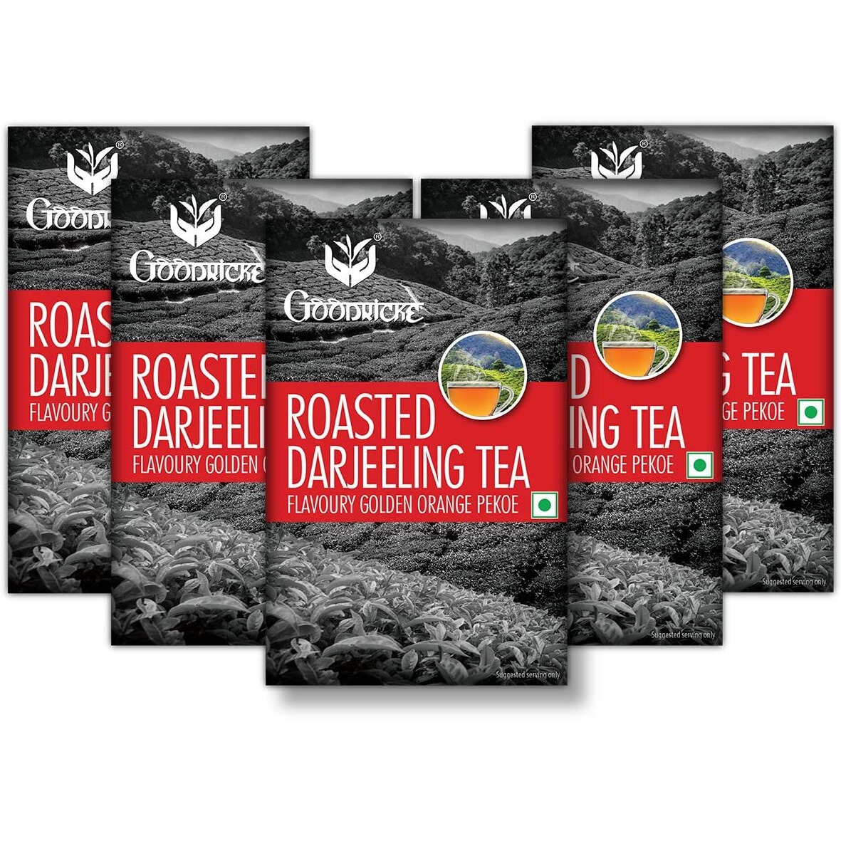 GOODRICKE Roasted Darjeeling Tea-100 Gm(Pack Of 5) 100% Pure & Original Whole Long Loose Leaves Flavoury Golden Orange Pekoe Black Tea
