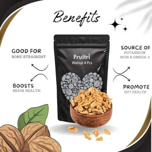 Fruitri Light Broken walnuts 200g without shell | Akhrot Giri 4 pcs | No Shells, All Flavor | Perfect for Snacking & Baking | Walnut kernels dry fruit value pack