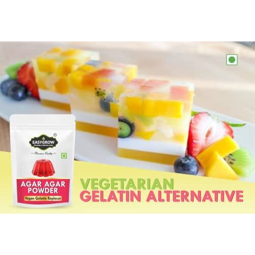 Easygrow Agar Agar Powder 10 gm | China Grass Powder | Perfect for Desserts, Cakes, Puddings & Jelly | Vegetarian Gelatin Alternative, Plant-Based