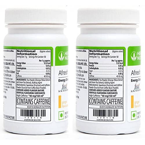 HERBALIFE Afresh Energy Drinks Mix Lemon + Tulsi Flavour (1+1) Energy Drink(100 g, Lemon, Tulsi Flavored)