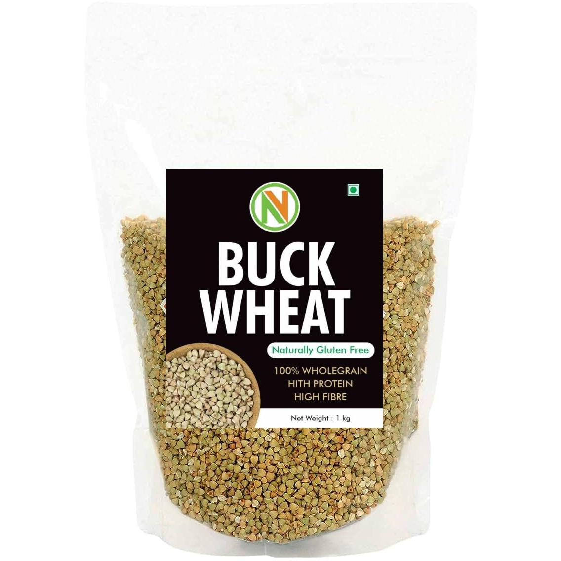 Nature Vit Buckwheat Seeds, 5 Kg (1Kg X 5 Packets) | Kuttu Giri | Hulled, Gluten Free Buckwheat Millet | High In Plant Protein & Fibre | Soak & Eat As Porridge | Grind To Make Flour