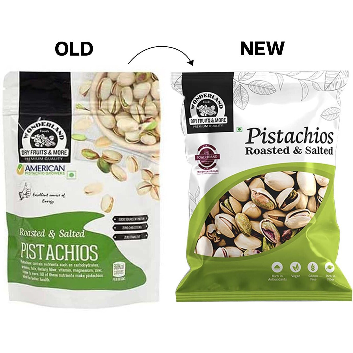 WONDERLAND FOODS (DEVICE) Dry Fruits I American California Roasted & Salted Pistachios (Pista) 1Kg I (100g X 10) Pouch Combo Pack