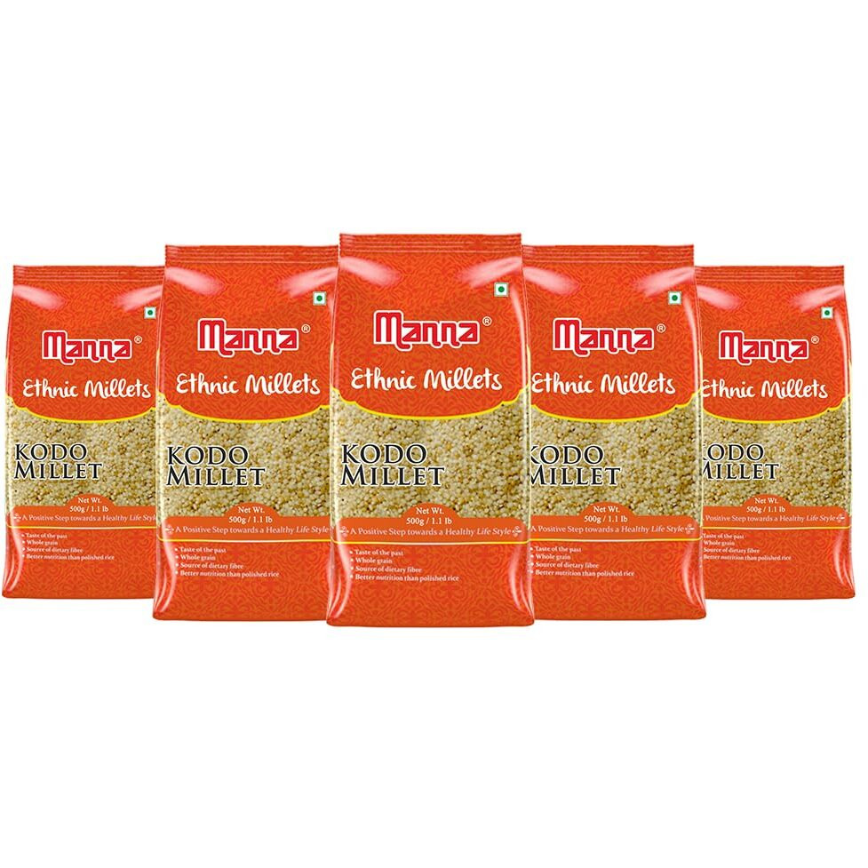 Manna Kodo Millet 2.5Kg (Kodra/Varagu/Arikelu/Hark/Varigu) | Natural Grains | Low GI Native Rice | High Protein & More Fibre than Rice (Kodo Millet)
