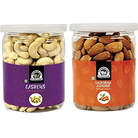 WONDERLAND FOODS California NP Almonds & Cashews W320 | 500g (250g X 2) Combo Pack