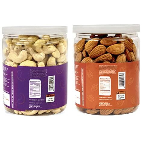 WONDERLAND FOODS California NP Almonds & Cashews W320 | 500g (250g X 2) Combo Pack
