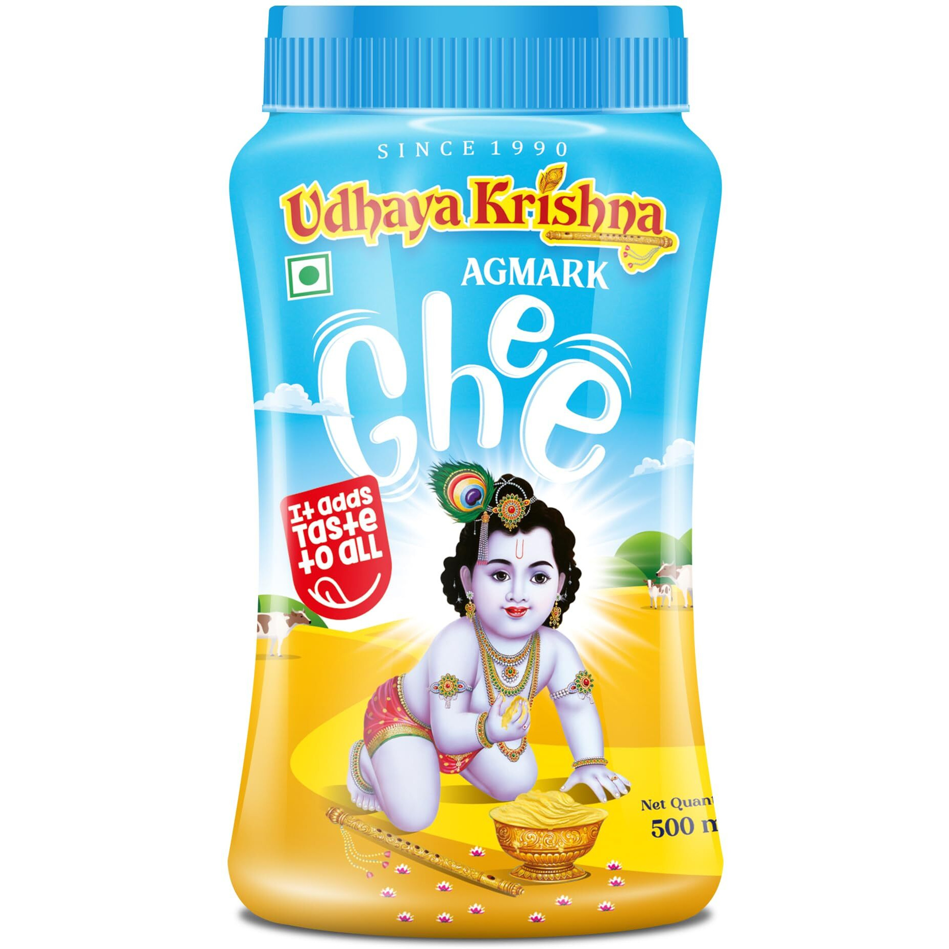 Udhayakrishna Ghee 500ml (Pack of 1) | Authentic and Traditional Ghee, Rich in Aroma and Flavor, Pure and Natural Ghee Perfect For Traditional Recipes