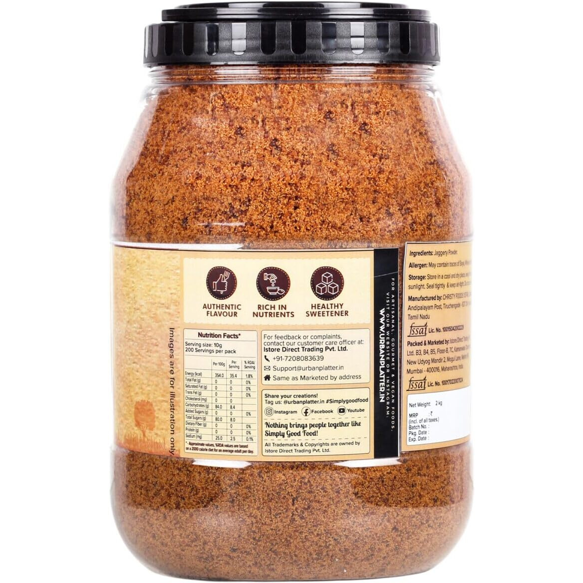 Urban Platter Jaggery Powder, 2Kg [Pure, Natural & Chemical Free]