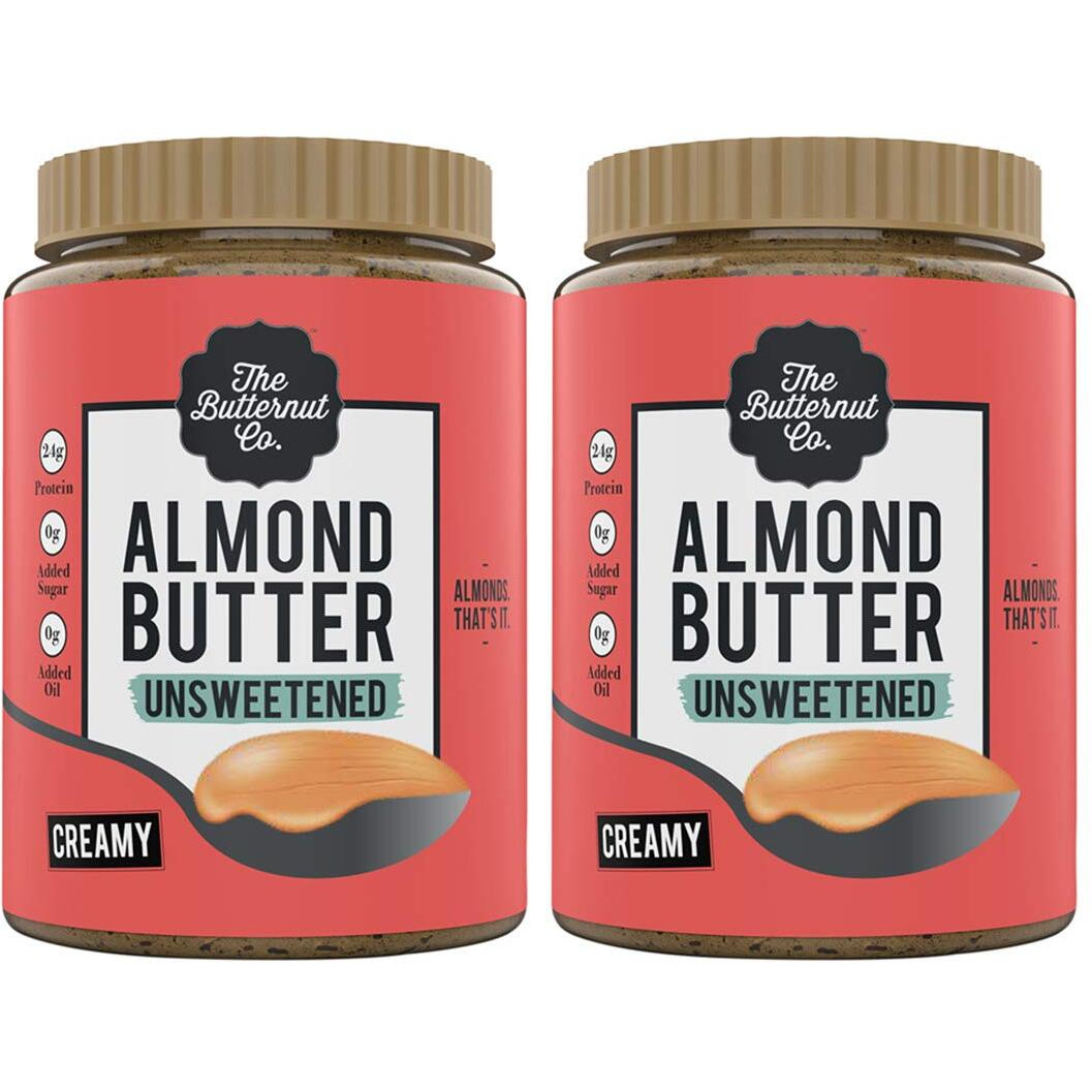 The Butternut Co. Almond Butter Unsweetened Creamy, 1 Kg (Pack Of 2)