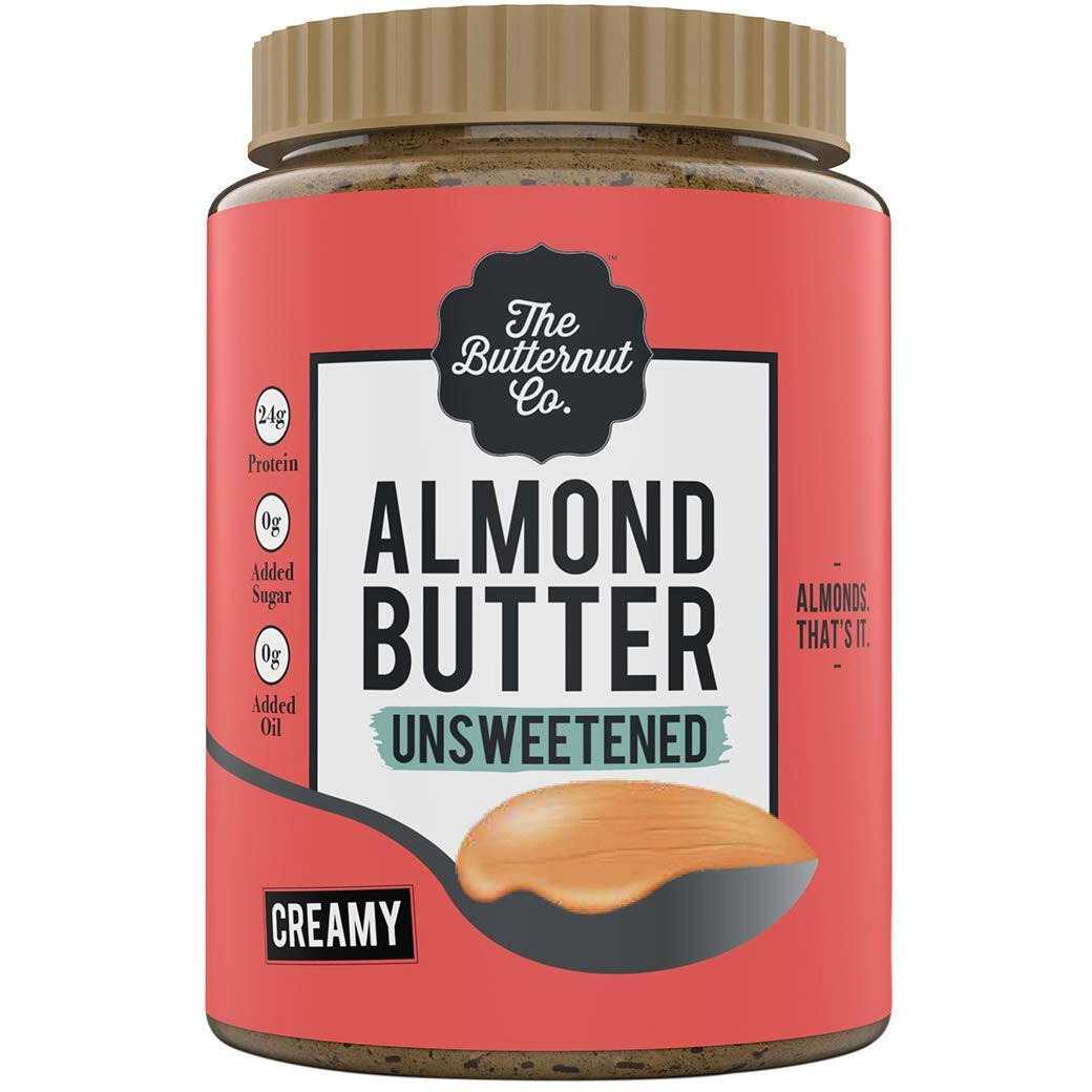 The Butternut Co. Almond Butter Unsweetened Creamy, 1 Kg (Pack Of 2)