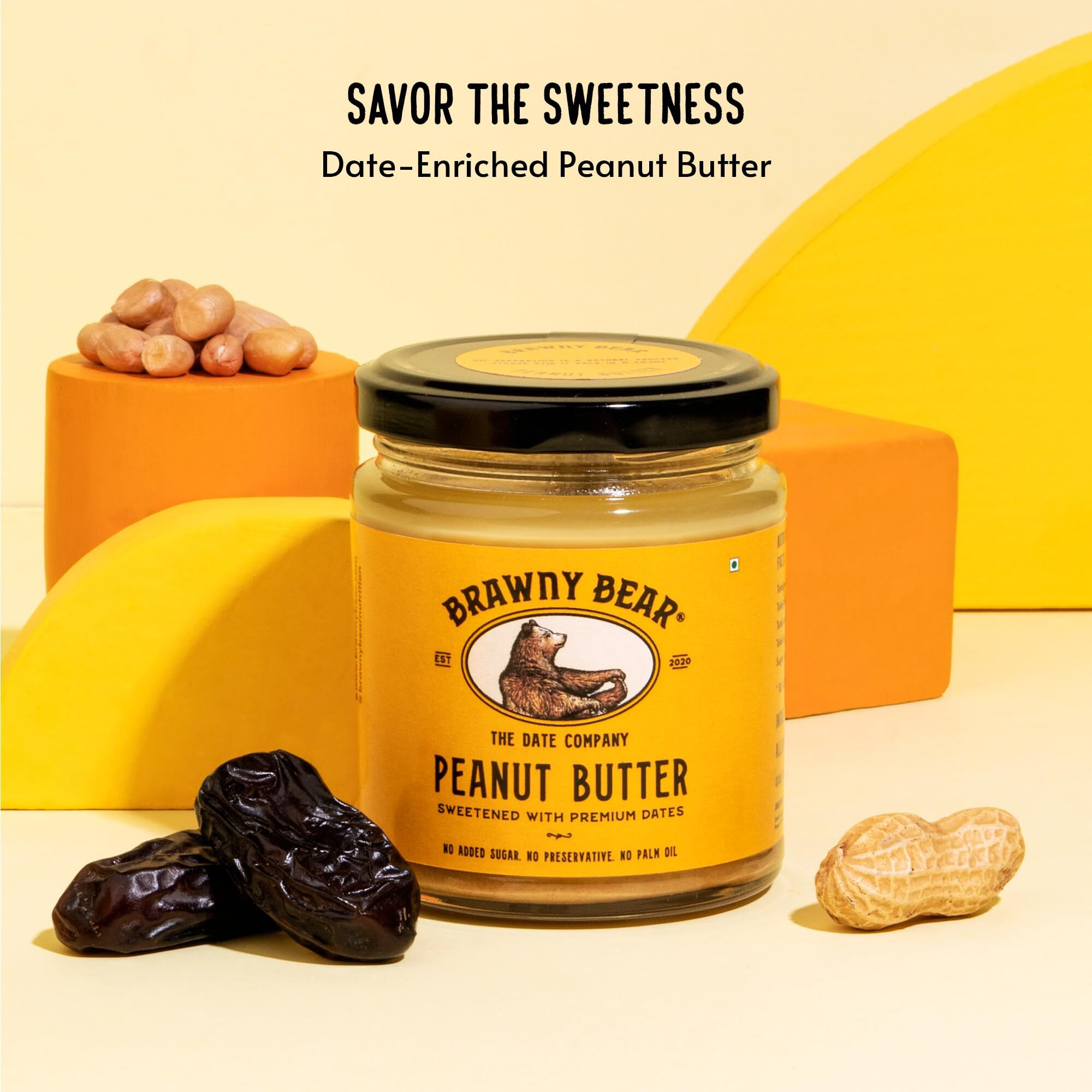 Brawny Bear Peanut Butter|Date-Sweetened, No Added Sugar|100% Natural (500Gram)