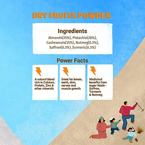 TOTS AND MOMS Foods Dry Fruits Powder | Nutrient Booster for Kids made of Superfoods Almonds, Pista, Cashew, Saffron for porridge, pancake, purees 100gm