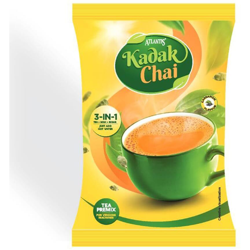 ATLANTIS Kadak Cardamom Premix Tea For Vending Machine - 1Kg, Assam