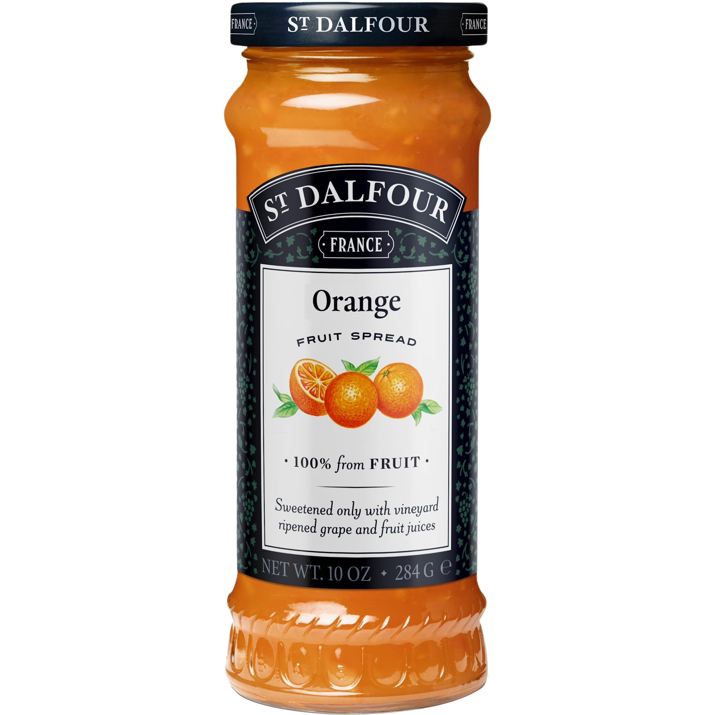 ST. DALFOUR Orange Marmalade Fruit Spread 284 G, No Added Sugar, 100% From Fruit, No Added Preservatives, Colours, Flavors Or Sweeteners, No Corn Syrup, Traditional French Recipe