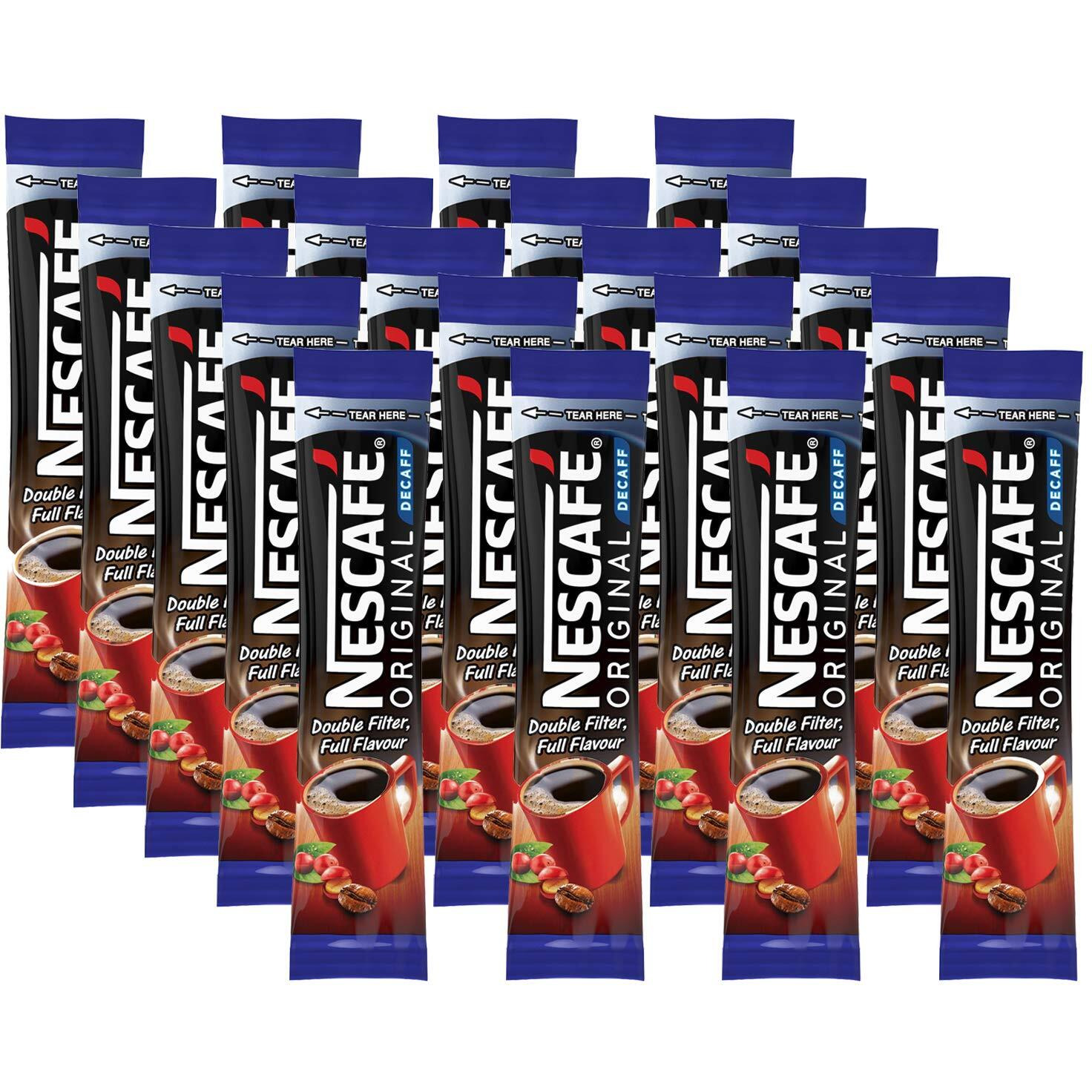 Nescafe Original Decaffeinated Double Filtered Coffee Sticks, Sachets, 0.06 Oz / 1.8 G, 20 Pack