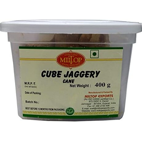 Miltop Jaggery Cube Box, 1200 g(pack of 3 400gm each)