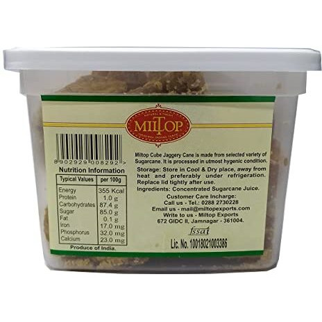 Miltop Jaggery Cube Box, 1200 g(pack of 3 400gm each)