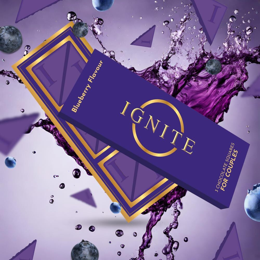 MBDH Wellness Ignite Chocolate Bars (1 Box), Luxurious Blueberry Flavour Chocolate For Uplifting Mood & Vitality, Ideal For Men & Women, Vegetarian And Gluten-Free Delight, 130 Gm