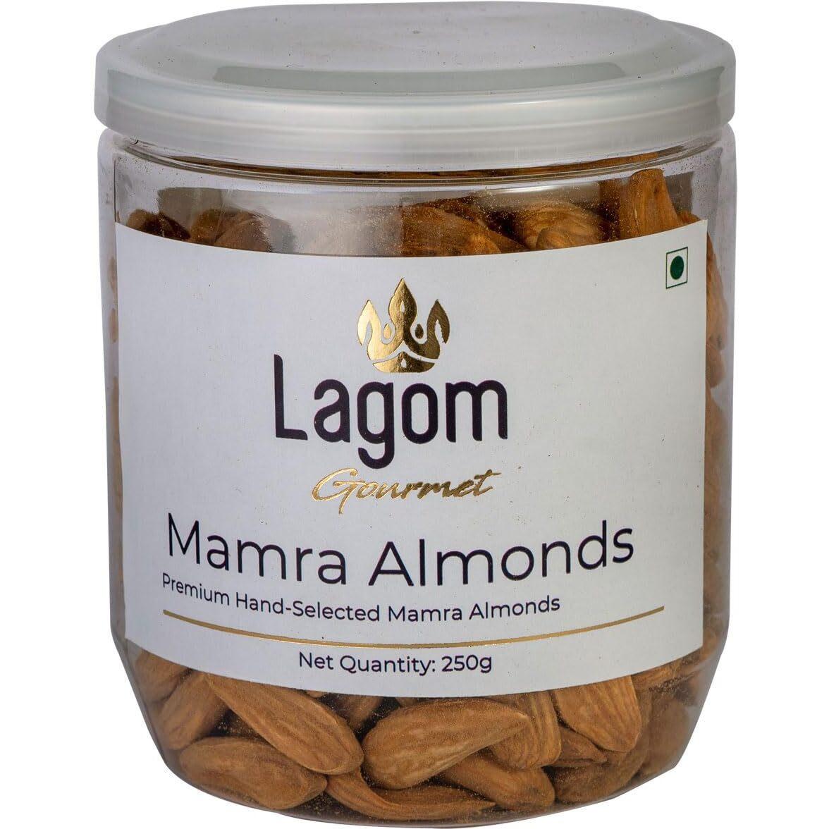 Lagom Gourmet Mamra Almonds 250g | All Natural | No Preservatives | No Additives | Gluten Free | Vegan | Plant Based | Non GMO | Nuts Dry Fruits | Mamra Badam | Mamra Giri