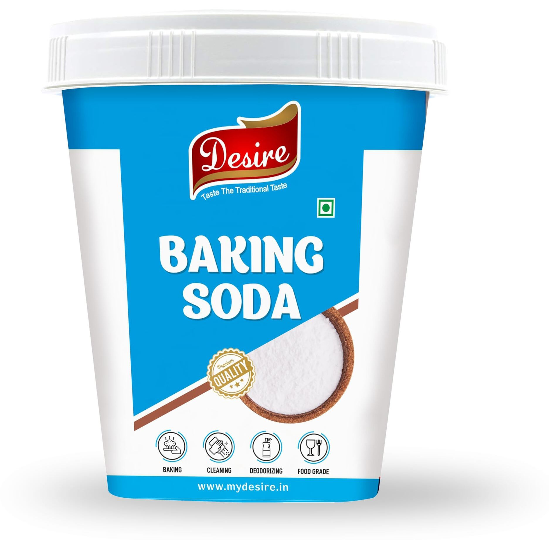 Desire Baking Soda 400 Gram | Pure & Versatile for Baking, Cleaning, and Deodorizing | Perfect for Cakes, Cookies, and Breads | Natural Cleaner for Kitchen, Bathroom, and More