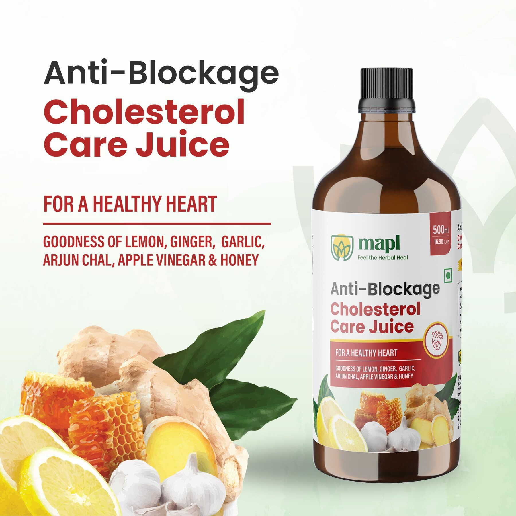 MAPL Anti Blockage Juice| Natural Heart rejuvenator| 100% Ayurvedic| Cholesterol care| 500 ml