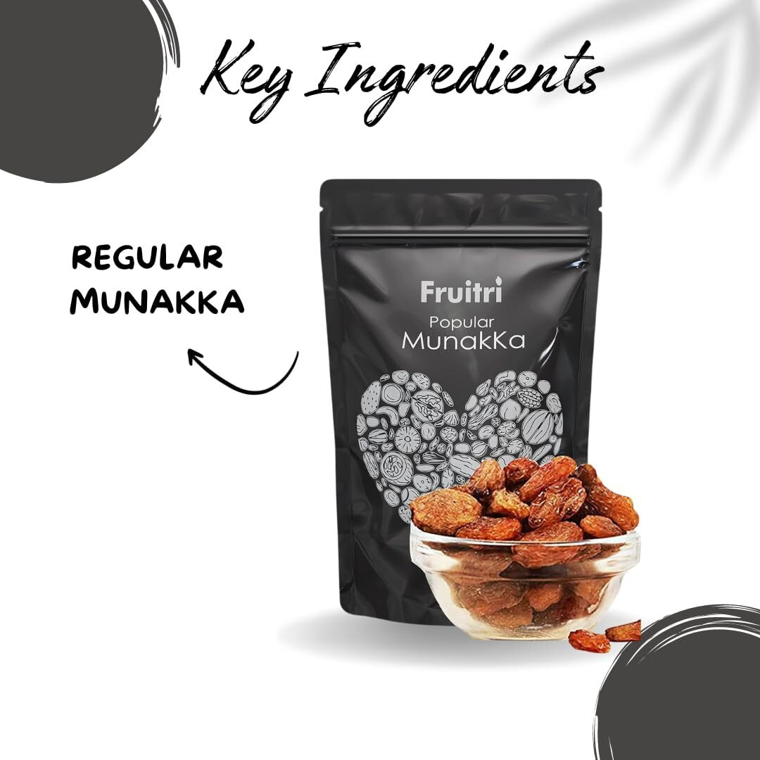 Fruitri Popular Raisins With Seeds, Munakka Dry Fruit, 1Kg, Fresh