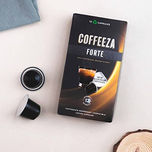 Coffeeza Forte Aluminium Coffee Capsules, Intensity  12/10 - Nespresso Compatible Coffee Pods (Box of 200)