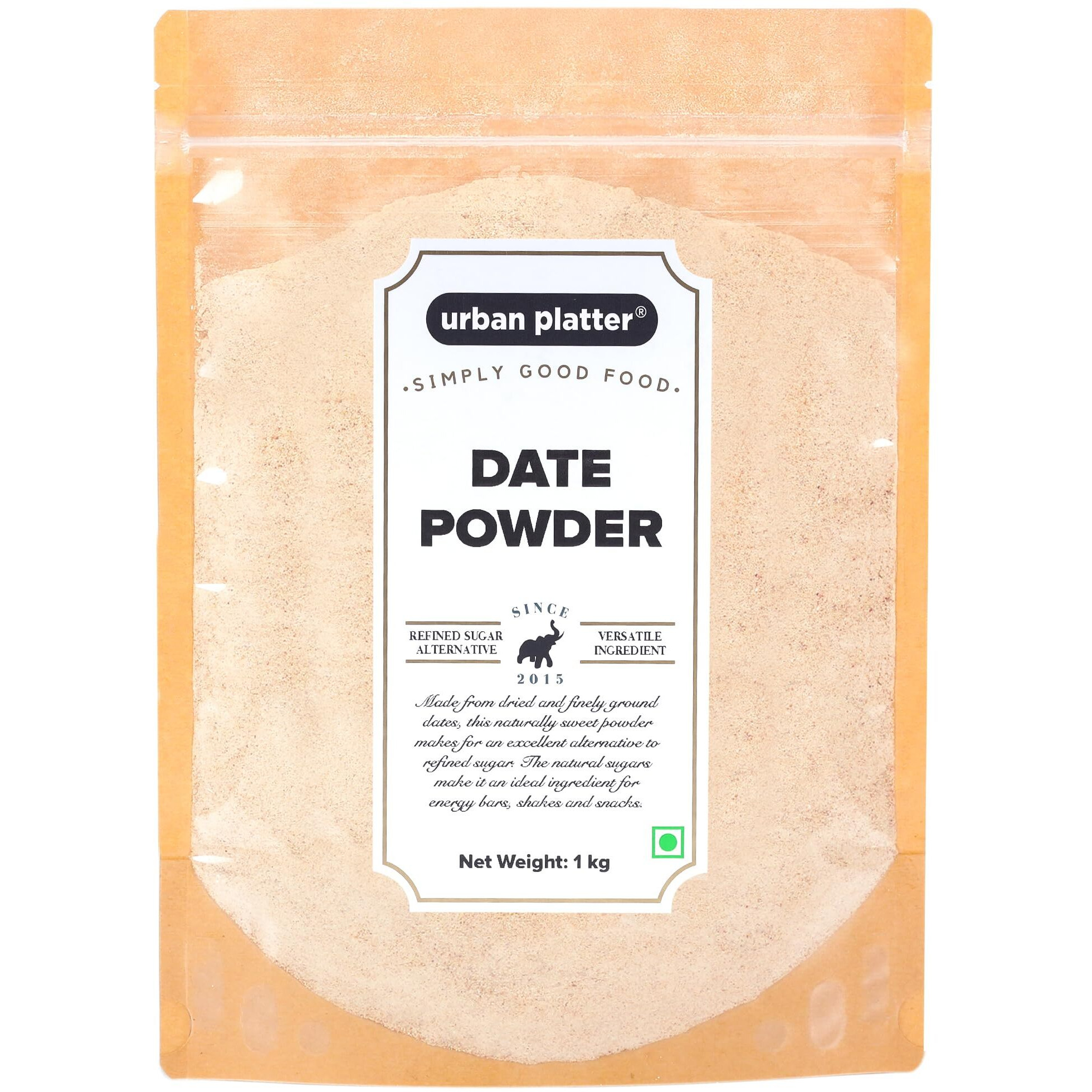 Urban Platter Arabian Dried Date Powder, 1kg (Super-Fine Kharek Powder | Perfect Sweetener | Free-Flowing | Date Sugar)