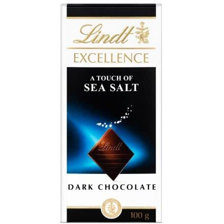 Lindt Excellence Sea Salt Touch Chocolate, 2 X 100 Gram