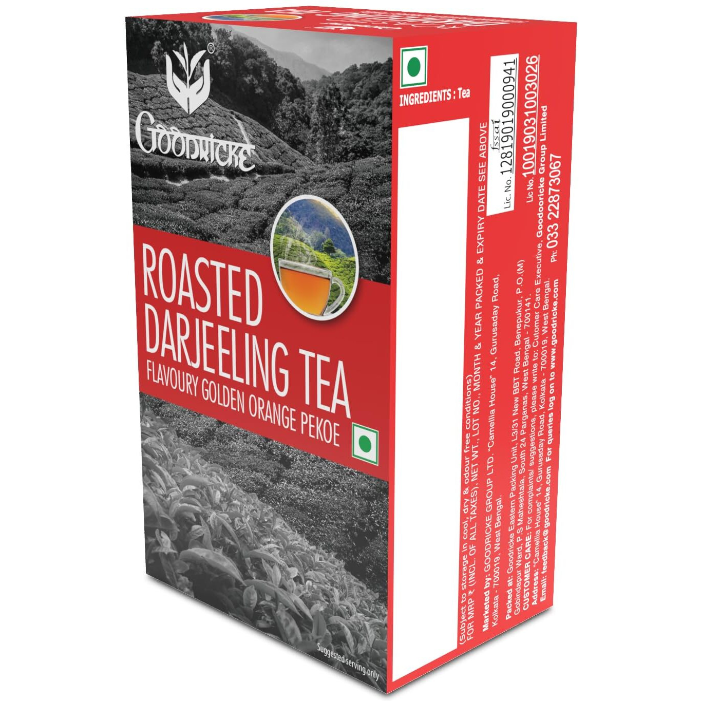 GOODRICKE Roasted Darjeeling Tea - 100 gm | 100% Natural Whole Leaf | Flavoury Golden Orange Pekoe | Black Tea | Rich Taste & Flavour