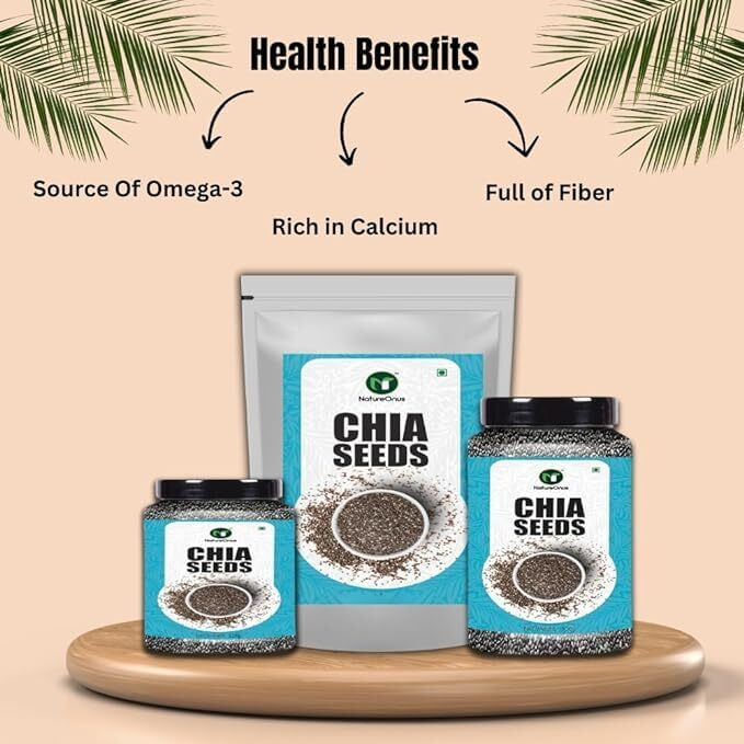 NatureOnus All Raw Seeds Combo Pack of 4- 500g | Chia Seeds , Pumpkin Seeds , Sunflower Seeds , Flax Seeds 125g Each | Seeds Mix Superfoods for Eating Rich in Antioxidants Vitamins & Minerals