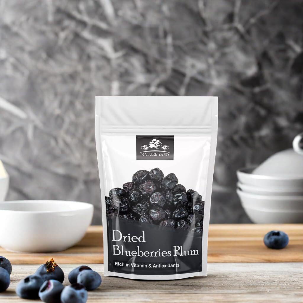 NATURE YARD Dried Blueberry Plum Dry Fruits - 400 gm - Fresh Naturally Sweet Dried Blueberries