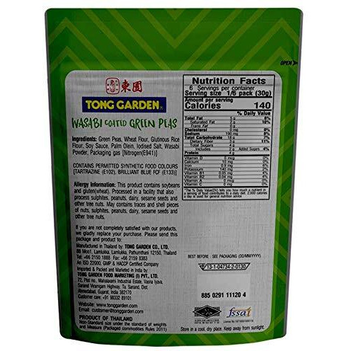 Tong Garden Imported - Wasabi Green Peas 180Gram Pouch Pack Of 5
