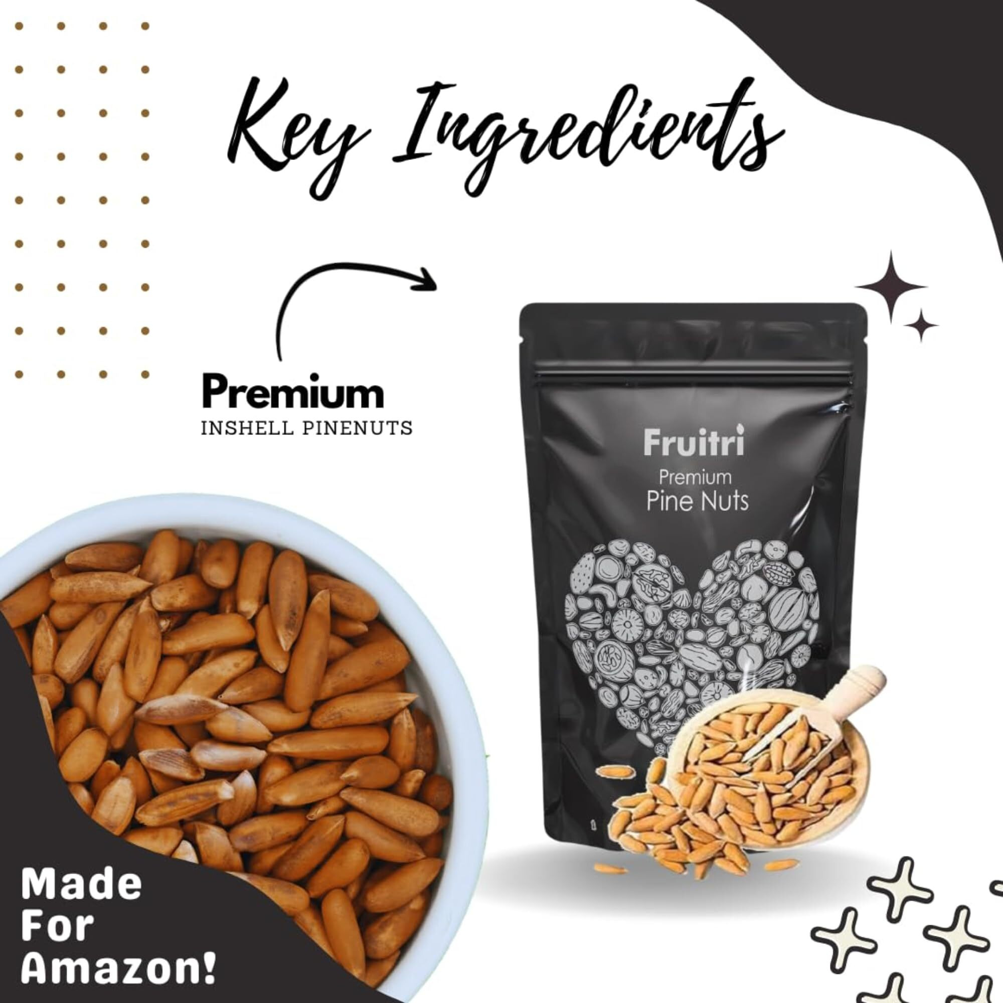 Fruitri Premium Pine Nuts Whole, Chilgoza big size (100g)