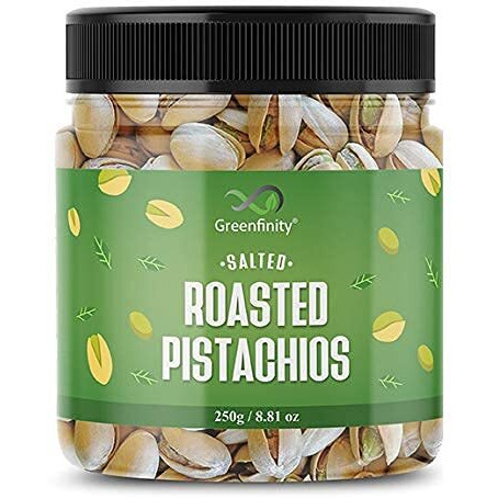 GreenFinity Fresh Whole Roasted Salted Pistachios | Salted Pista With Shell - 250gm