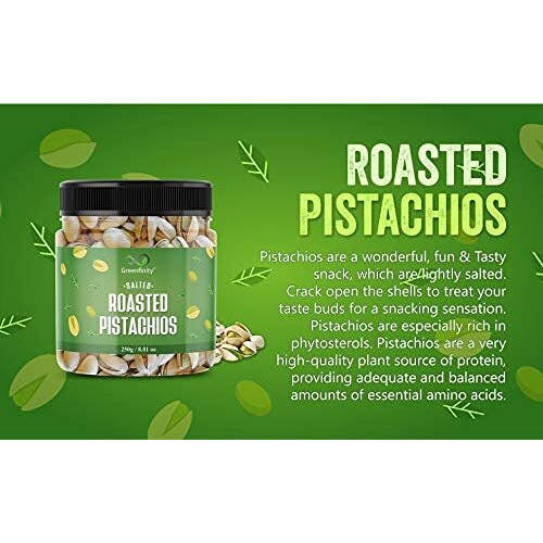 GreenFinity Fresh Whole Roasted Salted Pistachios | Salted Pista With Shell - 250gm