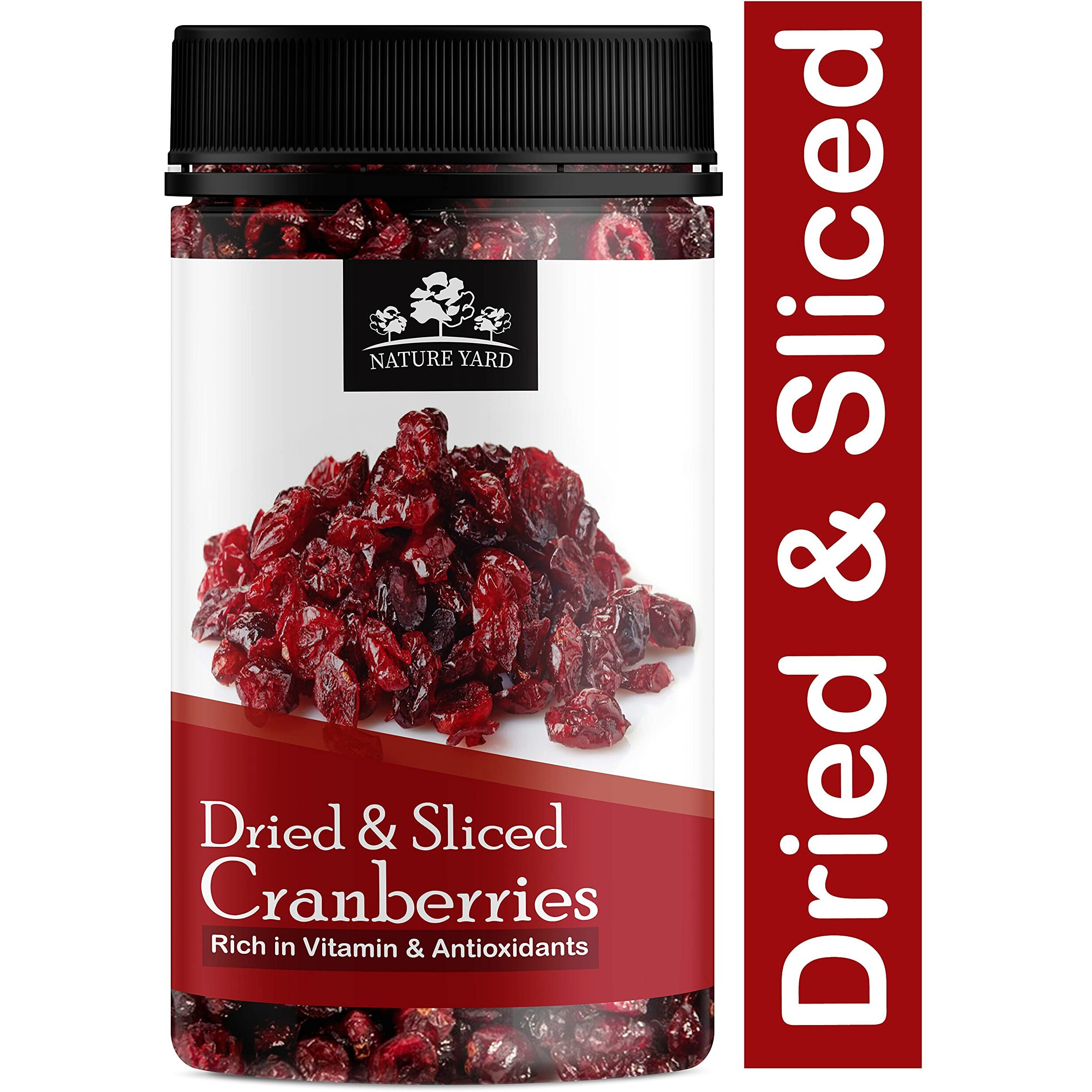 NATURE YARD Dried Cranberry dry fruit- 250 Gm - Naturally Dehydrated Real Sliced Cranberries