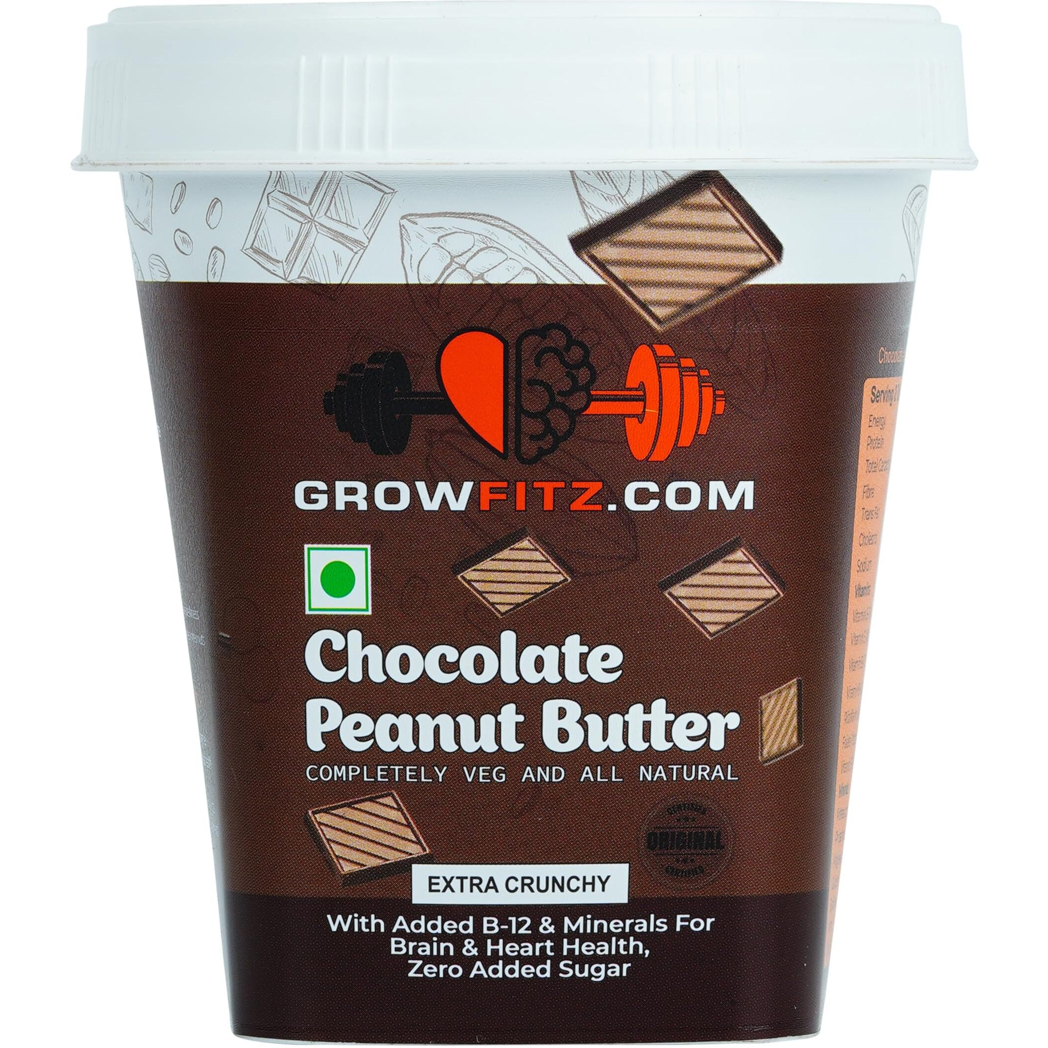 Growfitz Peanut Butter (Chocolate, 500g)