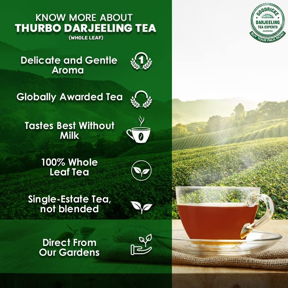 GOODRICKE Thurbo Darjeeling Loose Leaves Single Estate Whole Leaf Tea - 100 Gm
