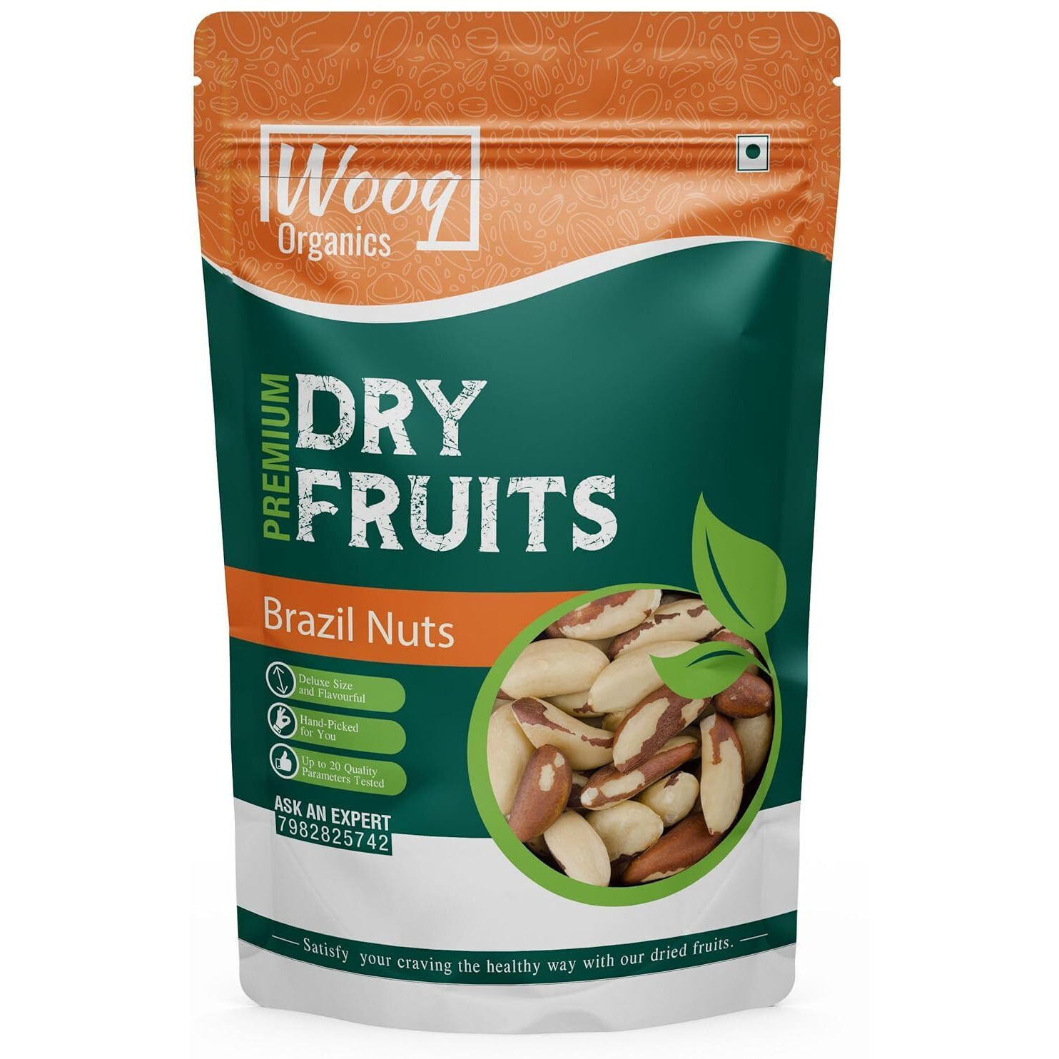 Wooq Organics Brazil Nuts, Jumbo Premium Brazil Nuts 250G | All Natural | Rich In Iron| Best For Cholesterol, Dry Fruit