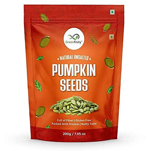 GreenFinity Raw Pumpkin Seeds - 1 Kg, High Fiber, Protein Rich Superfood And Antioxidants Pepita | Immunity Booster, Diet Snack, Pack of 1