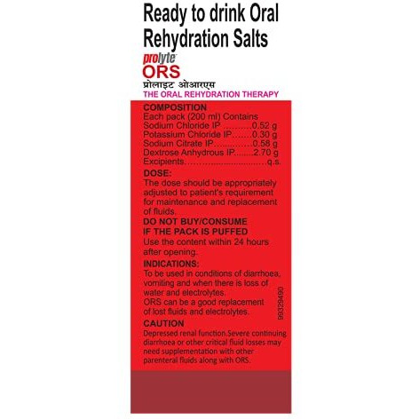 Cipla Prolyte Ors Ready To Drink Oral Rehydration Contains Vital Electrolytes | Restores Body Fluids & Electrolytes Lost Due To Sweating, Diarrhea & Vomiting | Who Formula (Apple, Pack Of 10, Liquid)