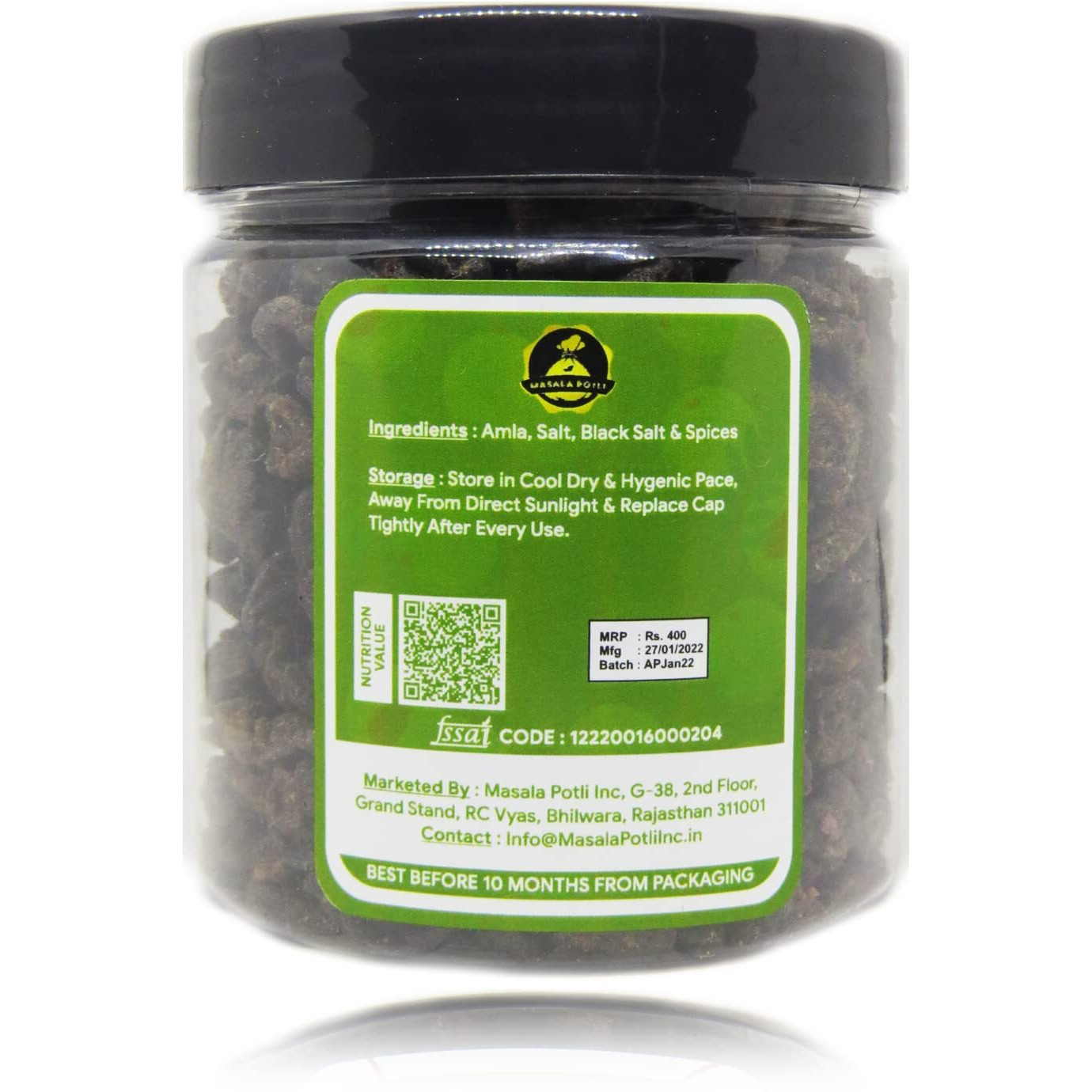 MASALA POTLI Amla Pachak Candy | Dried Chatpata Amla, Salty Dry Awala Supari | Source of Vitamin C, Salted Gooseberries Traditional Recipe | Pack of 250 Grams