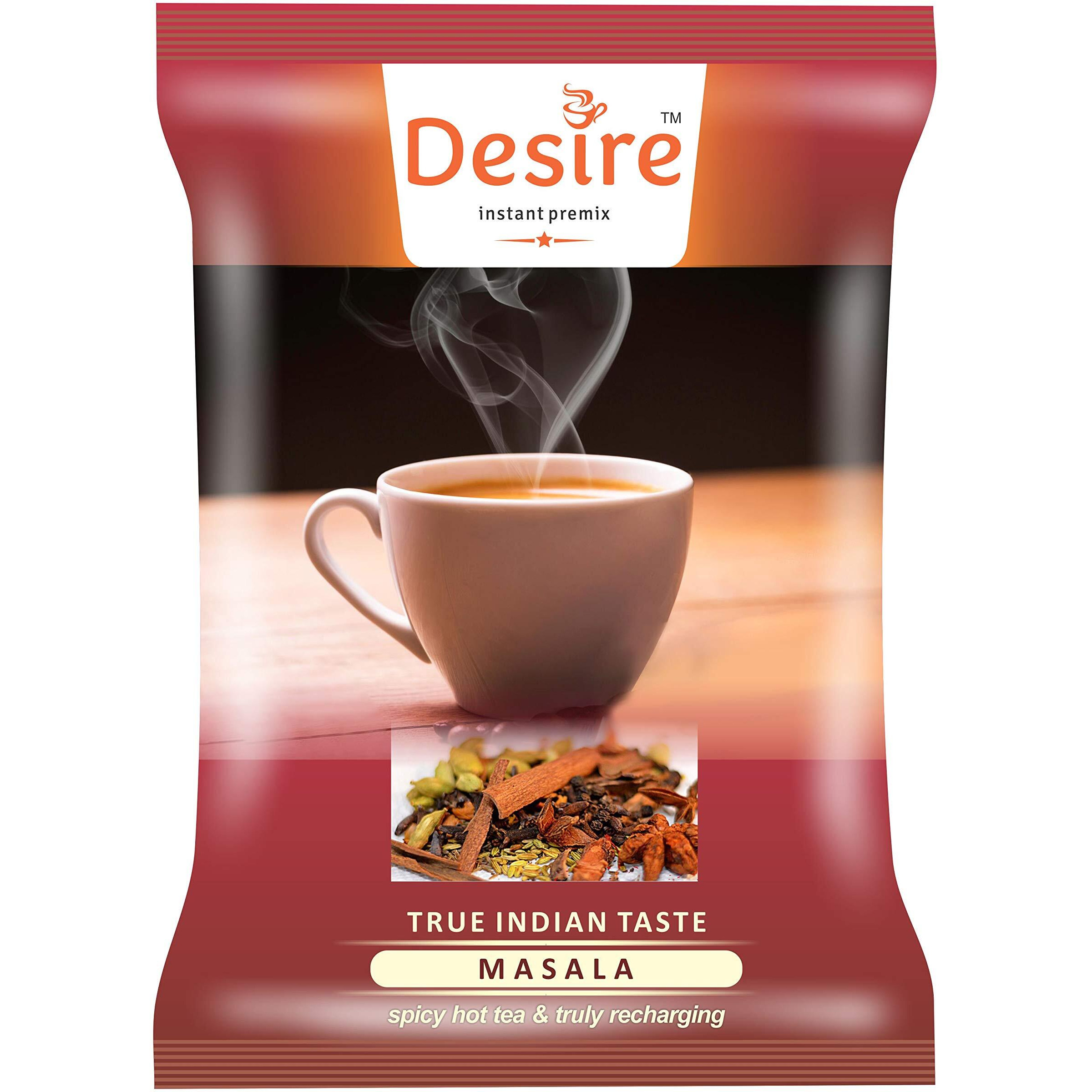 Desire instant premix Chai Masala Tea Powder For Both Manual And Vending Machines | Infused With Cardamom, Ginger, Clove, Cinnamon, Nutmeg & Black Pepper | Karak Chai 1Kg - Assam