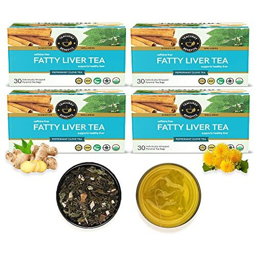 TEACURRY Fatty Liver Tea (6 Month Pack | 180 Tea Bags) - Helps With Abdominal Swelling, Ascites, Enlarged Vessels,Dandelion_Root - 180 Gm - Herbal Tea