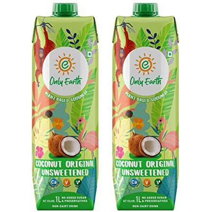 Only Earth Coconut Drink | Best for Coffee, Tea, Cereals, Shakes or As Is | 40% Coconut Water + 59% Coconut Milk | Dairy Free | Unsweetened | Plant-Based | Source of Calcium | Preservatives Free | No Added Sugar | No Trans-Fat |Thai Coconuts